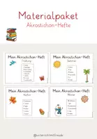 Vorschau - Arbeitsblätter - Materialpaket: Akrostichon-Hefte (Jahreszeiten) - Deckblatt