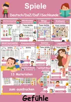 Vorschau - Arbeitsblätter - Materialpaket Spiele Gefühle - DaZ/DaF, Deutsch, Sachunterricht (Grundschule) - Deckblatt