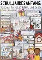 Vorschau - Mal- und Bastelvorlagen - Schuljahresanfang 🏫💌 / Schulstart - Karten, Poster & Geschenke PAKET - Deckblatt