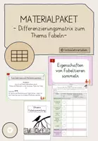 Vorschau - Stundenentwürfe - Materialpaket - Differenzierungsmatrix Fabeln - Deckblatt