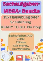 Vorschau - Arbeitsblätter - Materialpaket: Sachrechnen für Anfänger / DAZ friendly/ 11 A4 Arbeitsblätter - Deckblatt