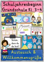 Vorschau - Stundenentwürfe - Grundschule Klasse 3-4 Schulstart: MATERIALPAKET Kennenlernen & Willkommensgrüße - Deckblatt