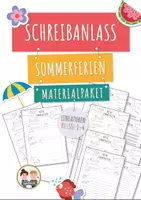 Vorschau - Mal- und Bastelvorlagen - Materialpaket – Schreibanlass Sommerferien – kreatives Schreiben – Ferienerlebnisse – Lineaturen Klasse 1–4 - Deckblatt