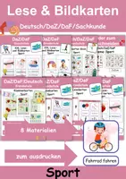 Vorschau - Arbeitsblätter - Materialpaket Sport/Sportarten / Lesekarten & Bildkarten - DaZ/DaF, Deutsch, Sachunterricht (Grundschule) - Deckblatt