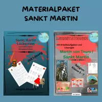 Vorschau - Stundenentwürfe - PREISVORTEIL✅ Materialpaket LERNSTATIONEN UND LÜCKENTEXT SANKT MARTIN - Deckblatt