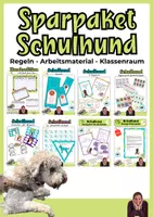 Vorschau - Mal- und Bastelvorlagen - Materialpaket Schulhund: Regeln, Arbeitsmaterial, Klassenraum - Deckblatt