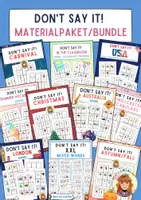 Vorschau - Arbeitsblätter - Don’t Say It! – Mega Bundle – Speaking Game for ESL – Wachsendes Materialpaket - Deckblatt