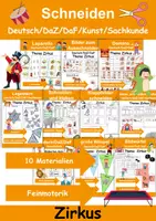 Vorschau - Arbeitsblätter - Materialpaket Schneiden Zirkus - Feinmotorik - Wortschatz - Deckblatt
