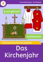 Vorschau - Arbeitsblätter - Evangelische und katholische Feste im Kirchenjahr - großes Materialpaket - Deckblatt