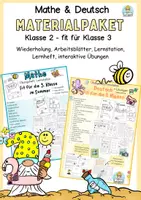 Vorschau - Unterrichtsreihen - Materialpaket Mathe Deutsch 2. Klasse fit für die 3.Klasse Wiederholung - Deckblatt