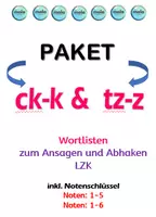 Vorschau - Arbeitsblätter - ck-k & tz -z Wortlisten zum Abhaken und Ansagen mit Notenschlüssel - Deckblatt