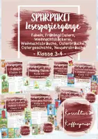 Vorschau - Arbeitsblätter - SPARPAKET / Materialpaket "Lesespaziergänge" - Klasse 3-4 - Fabeln, Frühling, Ostern, Weihnachten, Neujahr etc. - Deckblatt