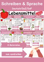Vorschau - Arbeitsblätter - Materialpaket Schreiben und Sprache Thema Lebensmittel - DaZ/DaF, Deutsch - Deckblatt