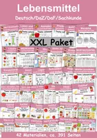 Vorschau - Arbeitsblätter - Materialpaket Lebensmittel XXL Paket Wortschatzpaket - DaZ/DaF, Deutsch, Sachunterricht (Grundschule) - Deckblatt