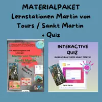 Vorschau - Stundenentwürfe - ✝️ Preisvorteil ✅ SANKT MARTIN - LERNSTATIONEN - QUIZ - Deckblatt