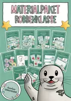 Vorschau - Poster - Seehundklasse Robbenklasse Materialpaket – Klassenzimmer Deko Grundschule Klasse 1 | Klassentier Seehund / Robbe | Classroom Management | Organisation & Einschulung - Deckblatt