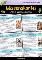 Vorschau - Bildkarten - Wissenskartei Religion- Alle 5 Weltreligionen - Deckblatt
