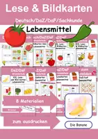 Vorschau - Arbeitsblätter - Materialpaket Lebensmittel / Lesekarten & Bildkarten - DaZ/DaF, Deutsch, Sachunterricht (Grundschule) - Deckblatt