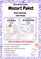 Vorschau - Stundenentwürfe - Musik fachfremd unterrichten: Mozart Paket - Deckblatt