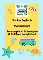 Vorschau - Arbeitsblätter - Pauker Englisch: Sommerpläne, Schulregeln & Gefühle - Komplettset - Deckblatt