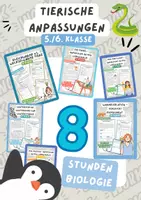 Vorschau - Arbeitsblätter - Tierische Anpassungen- Materialpaket Biologie, 6. Klasse - Deckblatt