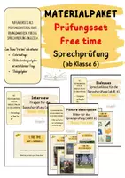 Vorschau - Bildkarten - Materialpaket Prüfungsset "free time", Sprechprüfung ab Kl. 6 - Deckblatt