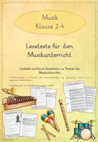 Vorschau - Arbeitsblätter - Leseübungen zum sinnentnehmenden Lesen: Texte zu Themen des Musikunterrichts (Materialpaket) - Deckblatt
