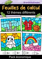 Vorschau - Arbeitsblätter - Paquet de matériel de coloriage de calcul - 12 feuilles de coloriage de calcul (français) - Deckblatt