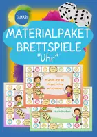 Vorschau - Spiele - Materialpaket Brettspiele "Uhrzeit" | Uhr | Uhrzeit 1 Klasse | Uhrzeit 2 Klasse | Uhr Spiel - Deckblatt