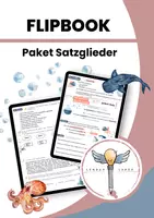 Vorschau - Arbeitsblätter - Flipbook Satzglieder: Merkwissen & Übung - Deckblatt