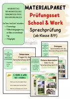 Vorschau - Bildkarten - Materialpaket Prüfungsset "school & work", Sprechprüfung ab Kl. 8/9 - Deckblatt