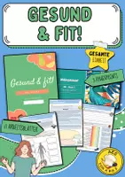 Vorschau - Arbeitsblätter - Gesamte Einheit AES 7: "Gesund & fit" (17 Arbeitsblätter + Lösungen + 5 Powerpoints) - AES - Deckblatt