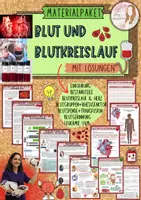 Vorschau - Unterrichtsreihen - Materialpaket Blut und Blutkreislauf ; Körperkreislauf ; Lungenkreislauf ; Herz ; Blutgerinnung ; Blutspende mit Lösung (Klasse 8 9 10 11) - Deckblatt