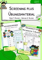 Vorschau - Arbeitsblätter - Materialpaket "Mathematik-Screening plus Übungsmaterial" für Ende 1. Klasse und Anfang 2. Klasse - Deckblatt
