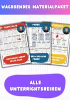 Vorschau - Stundenentwürfe - XXL-MATERIALPAKET - Alle Unterrichtsreihen für Erste-Hilfe, Polizei und Feuerwehr (wachsendes Paket) - Deckblatt
