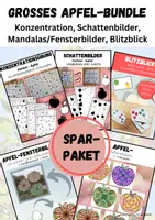 Vorschau - Arbeitsblätter - Großes Materialpaket: Apfel - Herbst, Blitzblick, Konzentrationsübung, Schattenbilder, Mandalas - Deckblatt