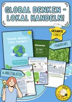 Vorschau - Arbeitsblätter - Gesamte Einheit AES 9: "Global denken, lokal handeln!" (18 Arbeitsblätter + Lösungen + 7 Powerpoint Präsentationen) - AES - Deckblatt