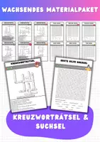 Vorschau - Spiele - Materialpaket - Alle Kreuzworträtsel und Suchsel für Grundschüler - Deckblatt