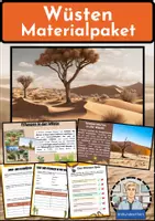 Vorschau - Arbeitsblätter - Wüsten – Lernkarten & Übungen (Erdkunde Sek I) - Deckblatt