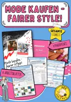 Vorschau - Arbeitsblätter - Gesamte Einheit AES 8: "Mode kaufen - fairer Style!" (15 Arbeitsblätter + Lösungen + 4 Powerpoints) – AES - Deckblatt