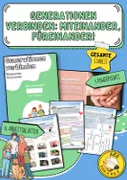 Vorschau - Arbeitsblätter - Gesamte Einheit AES 9: "Generationen verbinden: miteinander, füreinander!" (15 Arbeitsblätter + Lösungen + 5 Powerpoints) – AES - Deckblatt