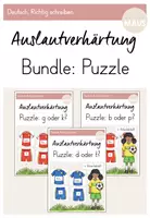 Vorschau - Arbeitsblätter - Lernspiele Auslautverhärtung (Bundle): Fußball-Puzzle - Deckblatt