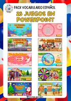 Vista previa - Juegos / Gamificación - Pack: Vocabulario Español (25 Juegos PPT editables) - Portada