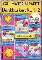 Vorschau - Stundenentwürfe - Dankbarkeit Grundschule Klasse 1-2 XXL-Materialpaket - Deckblatt