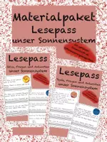 Vorschau - Arbeitsblätter - Materialpaket Lesepass "unser Sonnensystem" Satzverständnis Textverständnis - Deckblatt
