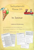 Vorschau - Arbeitsblätter - Leseübungen zum sinnentnehmenden Lesen: Im Sommer (Materialpaket) - Deckblatt