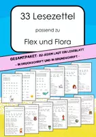 Vorschau - Arbeitsblätter - 33 Leseblätter passend zu Flex und Flora - alle Laute Gesamt-Paket Lesezettel - Deckblatt