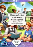 Vorschau - Arbeitsblätter - Klassenarbeiten Deutsch Klasse 5/6: Märchen, Fabeln, Tierbeschreibung - Deckblatt