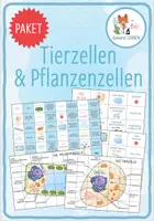 Vorschau - Arbeitsblätter - Tierzellen und Pflanzenzellen – 4x Aktivitäten und Spiele - Deckblatt