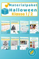 Vorschau - Mal- und Bastelvorlagen - Materialpaket Halloween Klasse 1 2 - Deckblatt
